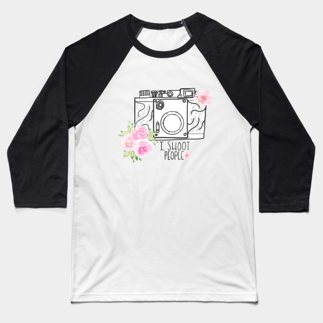 I Shoot People - Photography Camera Baseball T-Shirt by Harpleydesign